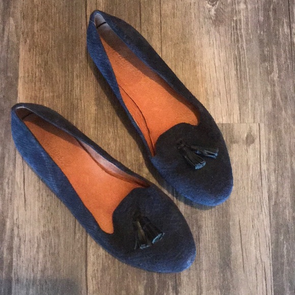 Madewell Shoes - Madewell Navy Python Tassel Loafer